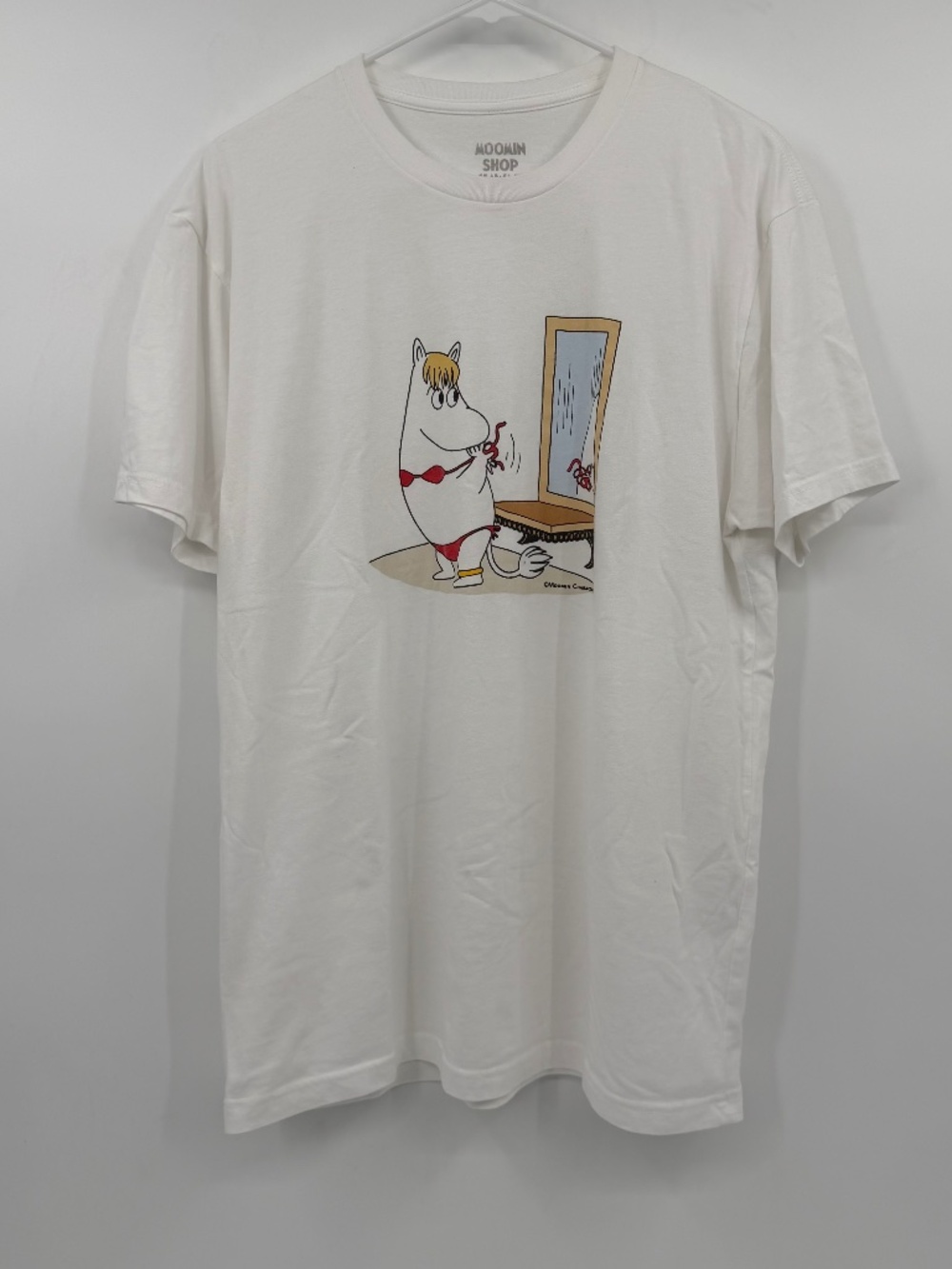 Moomin Shop Hawaii T Shirt Adult Size Large White Short Sleeve Cartoon Graphic